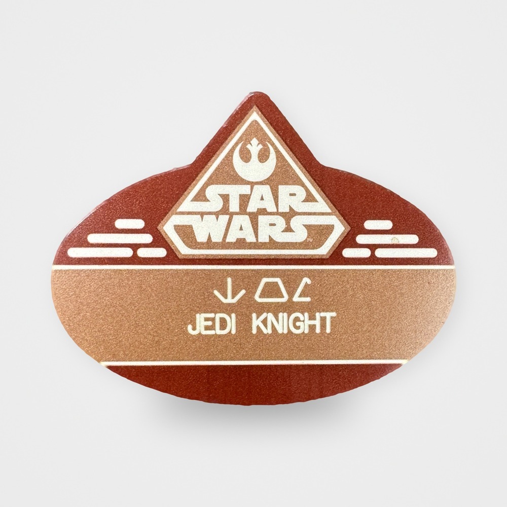 Disney Parks Star Wars Aurebesh Name Tag TOM Jedi Knight Rebel Badge Pin 2015